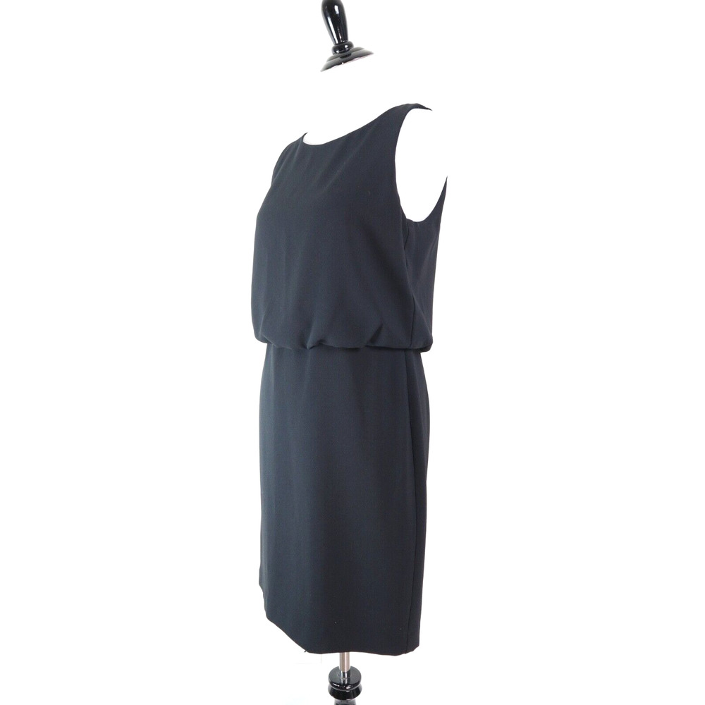 Trina Turk Size 6 Silver Sequin Back Blouson Dress Sleeveless Black - Picture 3 of 12